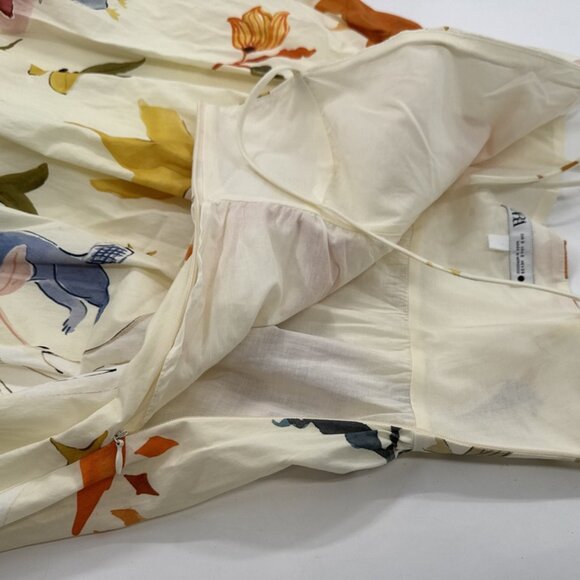 Zara Dress Womens Small Bubble Hem Voluminous Print Spaghetti Strap Blogger Fave - Picture 7 of 15